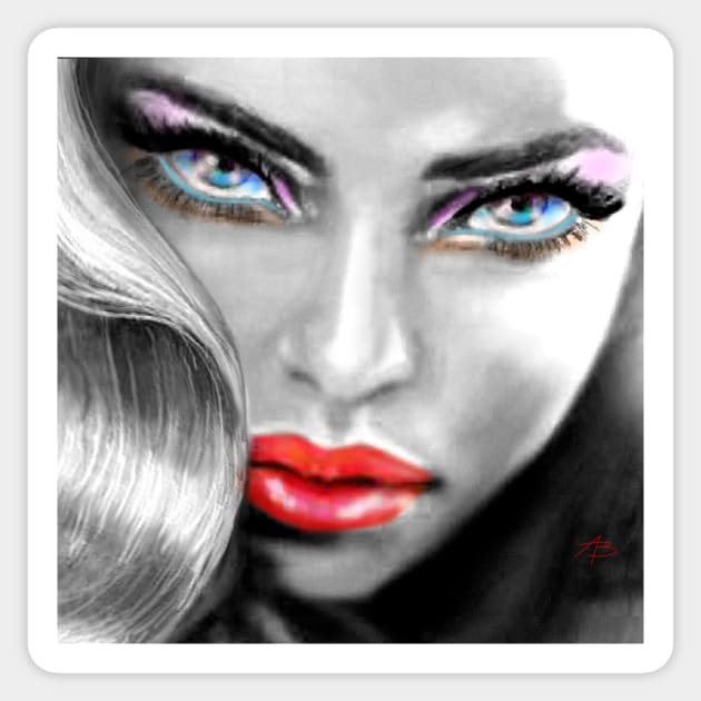 Blue Eyes Sensual sw Sticker by Angie Braun